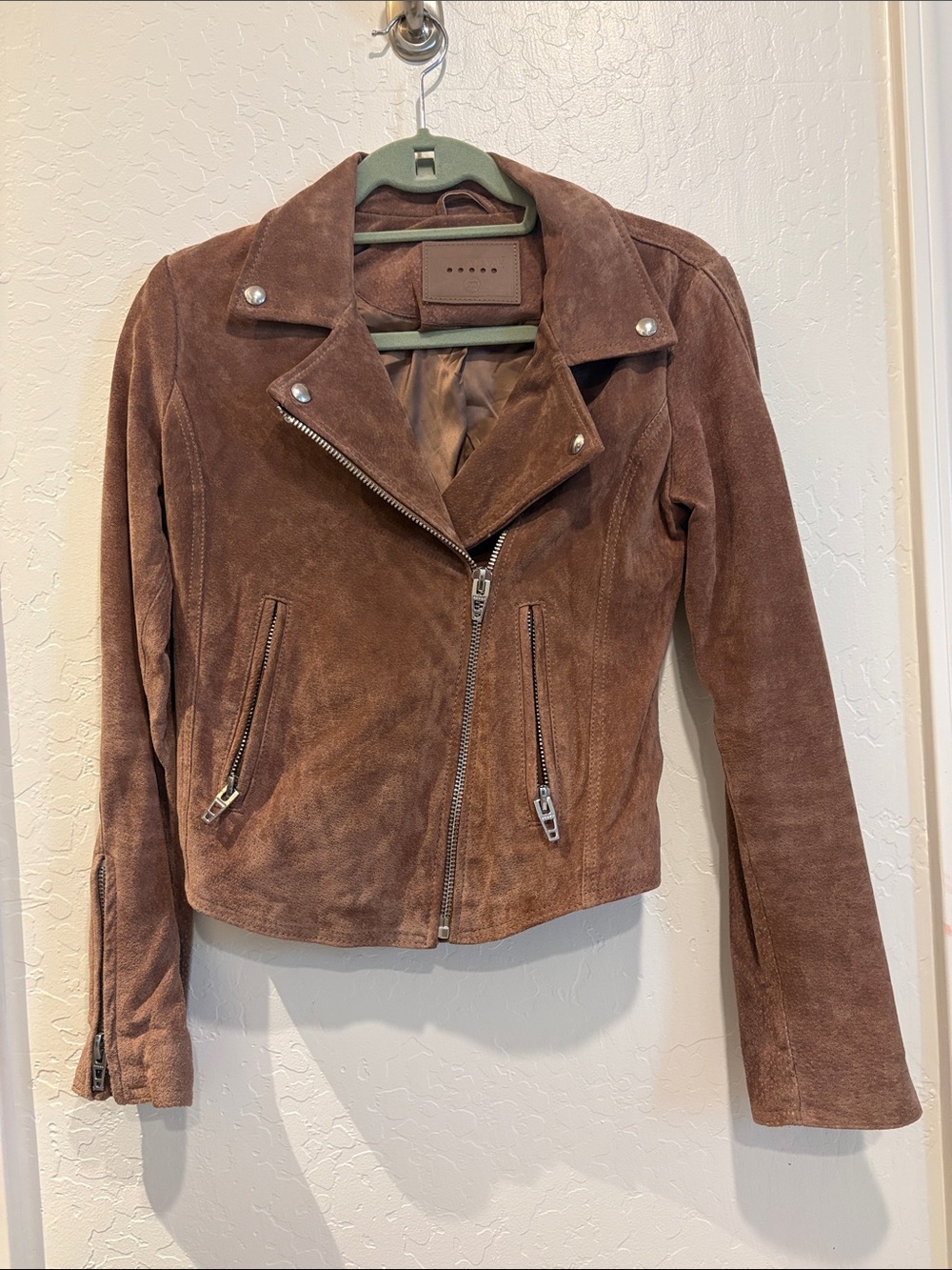 Blank NYC Brown Suede Moto Jacket